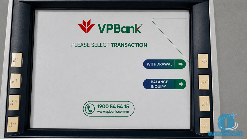 VPBankのATMの取引選択画面